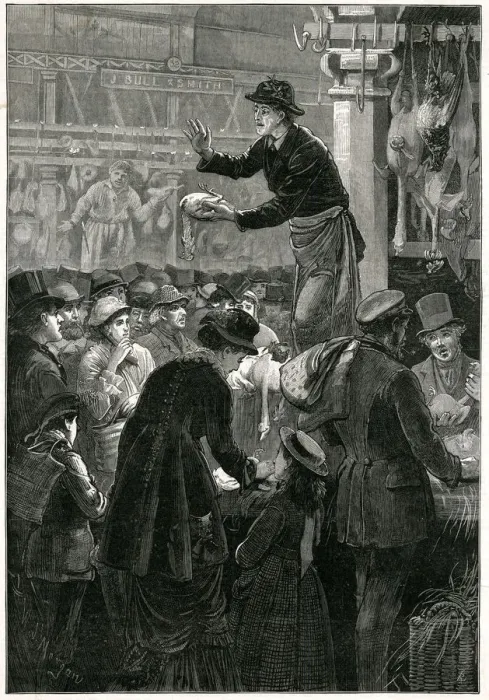 Framed Print : Metropolitan poultry market 1884