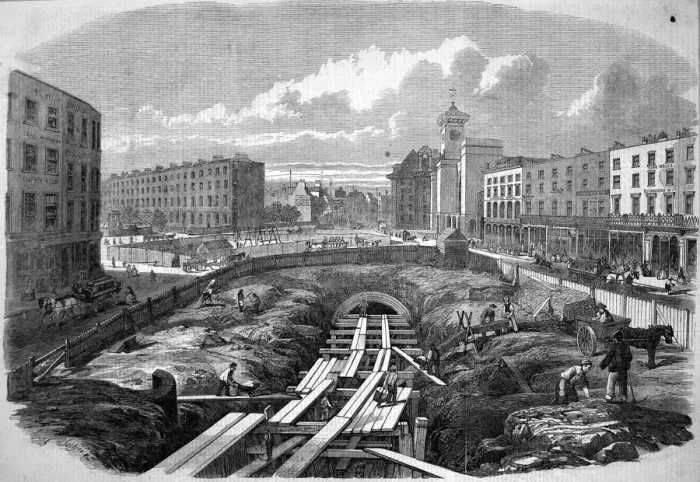 Framed Print : The Metropolitan Underground, works in progress Framed Print : The Metropolitan Underground, works in progress