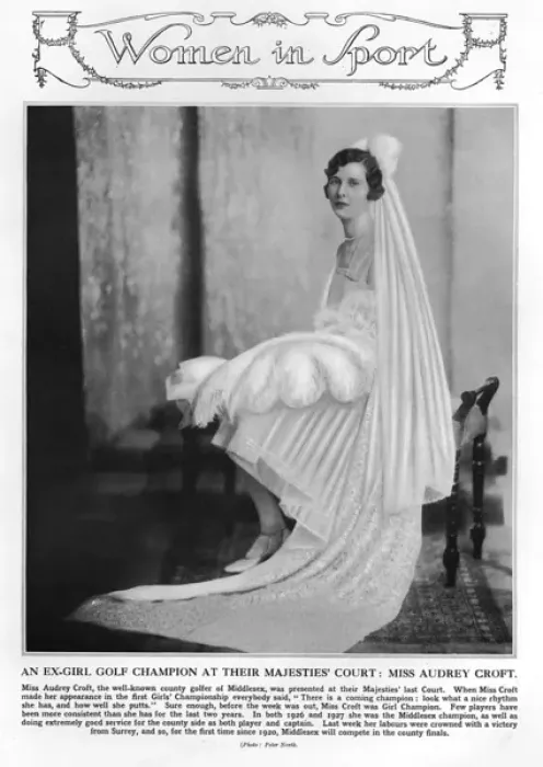 Framed Print : Miss Audrey Croft in her court presentation gown Framed Print : Miss Audrey Croft in her court presentation gown