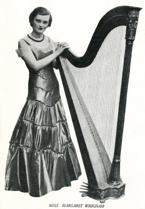 Framed Print : Miss Margaret Whigham with her harp