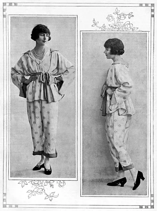 Framed Print : Miss Margot Erskine modelling tea pyjamas Framed Print : Miss Margot Erskine modelling tea pyjamas