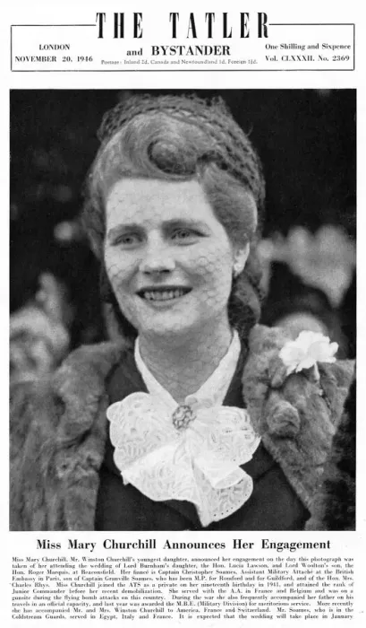 Framed Print : Miss Mary Churchill announces her engagement, 1946 Framed Print : Miss Mary Churchill announces her engagement, 1946