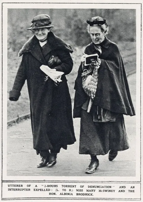 Framed Print : Miss Mary McSwiney and Hon. Albinia Brodrick expelled Framed Print : Miss Mary McSwiney and Hon. Albinia Brodrick expelled