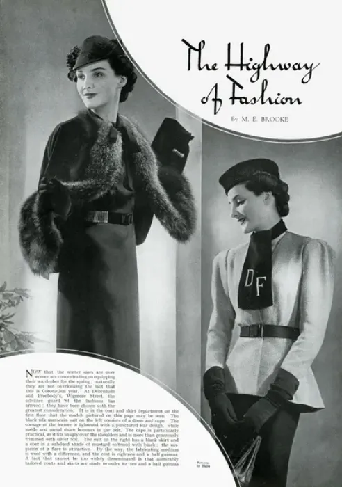 Framed Print : Model wearing spring clothing 1937