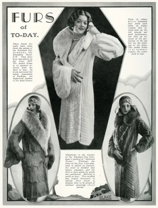 Framed Print : Models wearing furs 1929 Framed Print : Models wearing furs 1929