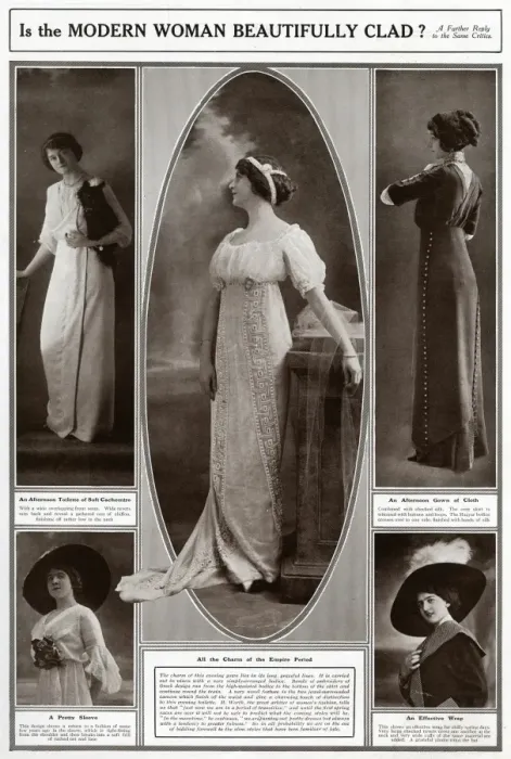 Framed Print : Modern women wearing beautiful dresses 1912 Framed Print : Modern women wearing beautiful dresses 1912