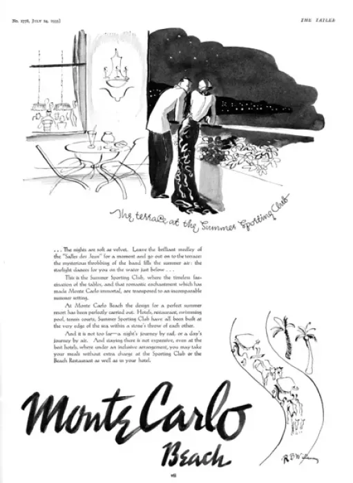 Framed Print : Monte Carlo advertisement, 1935 Framed Print : Monte Carlo advertisement, 1935