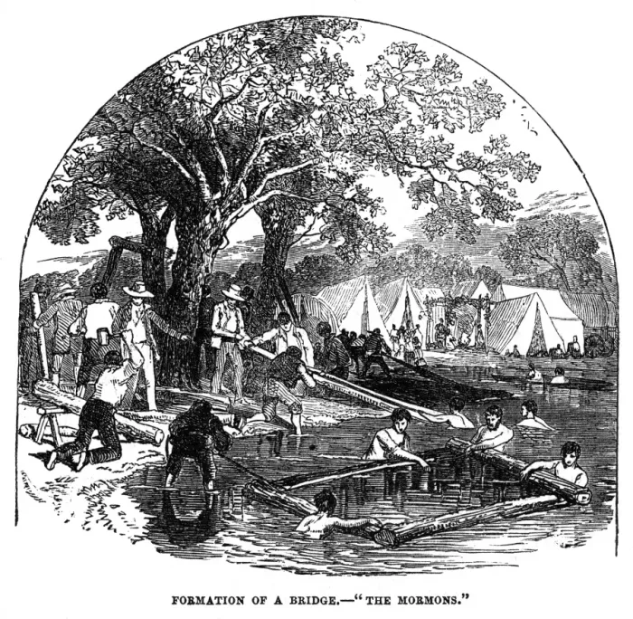 Framed Print : The Mormons-the formation of a bridge Framed Print : The Mormons-the formation of a bridge