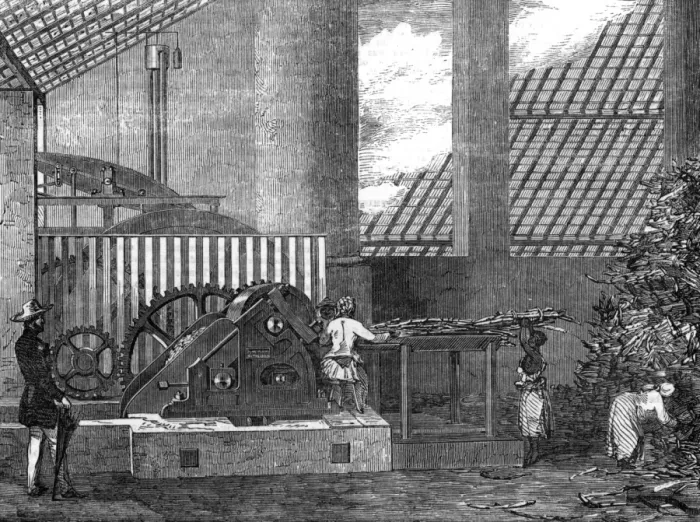Framed Print : De Mornays patent sugar-mill, Brazil, 1854 Framed Print : De Mornays patent sugar-mill, Brazil, 1854
