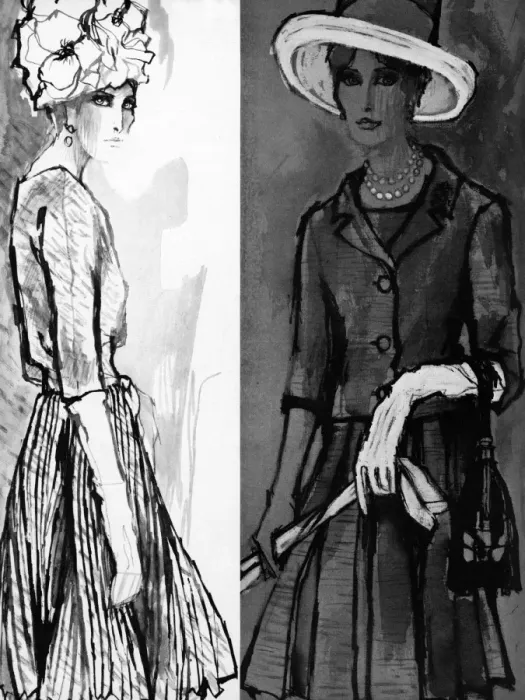 Framed Print : Mother of the Bride fashion by drawn by Barbara Hulanicki Framed Print : Mother of the Bride fashion by drawn by Barbara Hulanicki