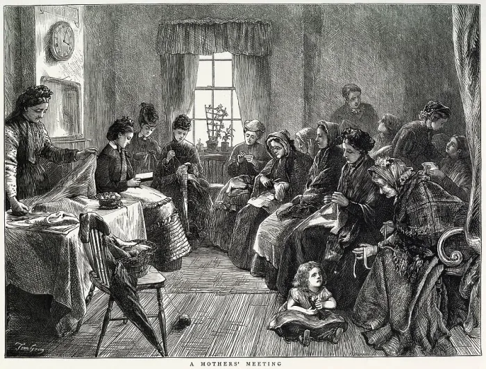 Framed Print : Mothers Meeting. Date: 1872 Framed Print : Mothers Meeting. Date: 1872