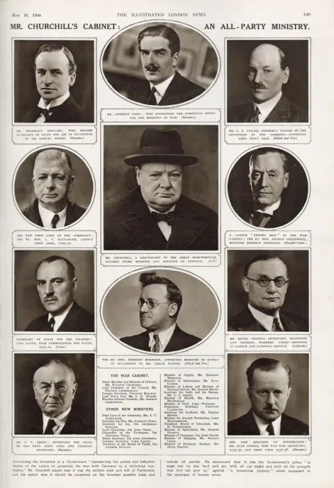 Framed Print : Mr Churchills cabinet: an all-party ministry. New war cabinet of Winston Churchill Framed Print : Mr Churchills cabinet: an all-party ministry. New war cabinet of Winston Churchill