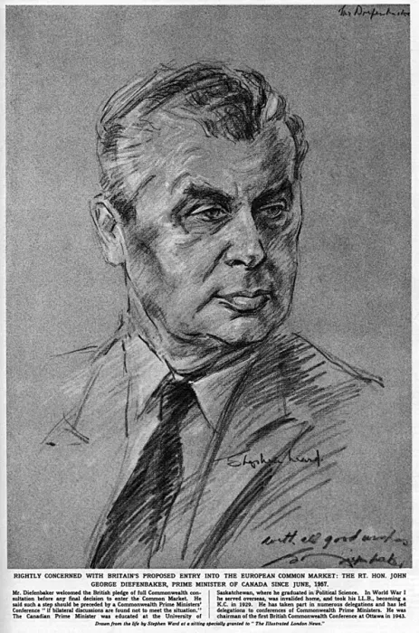 Framed Print : Mr. Diefenbaker, as sketched by Stephen Ward, 1961 Framed Print : Mr. Diefenbaker, as sketched by Stephen Ward, 1961