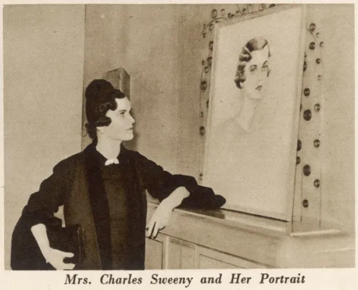 Framed Print : Mrs Charles Sweeny contemplating her portrait Framed Print : Mrs Charles Sweeny contemplating her portrait