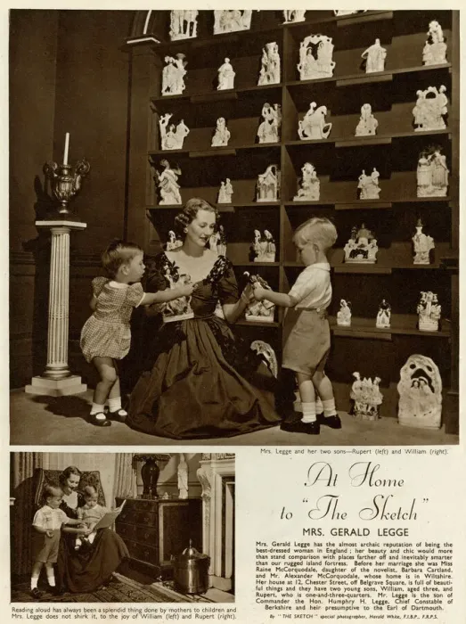 Framed Print : Mrs Gerald Legge with young sons Rupert and William Framed Print : Mrs Gerald Legge with young sons Rupert and William