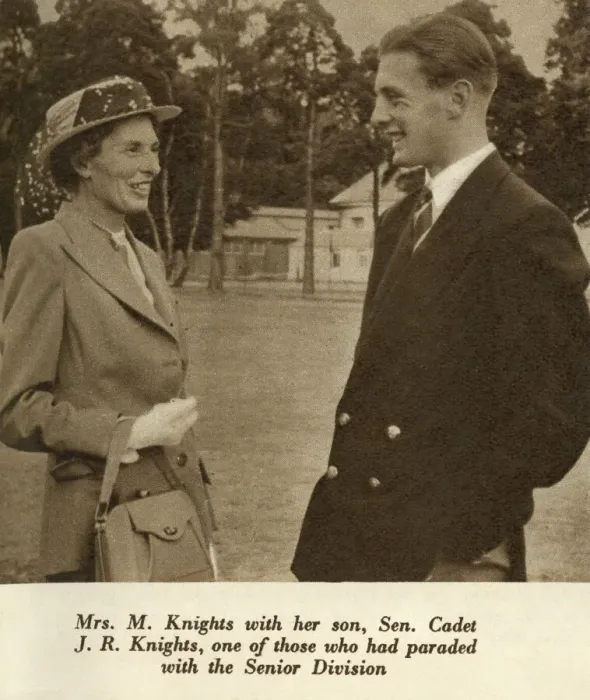Framed Print : Mrs M. Knights with her son, Sen. Cadet J. R. Knights Framed Print : Mrs M. Knights with her son, Sen. Cadet J. R. Knights