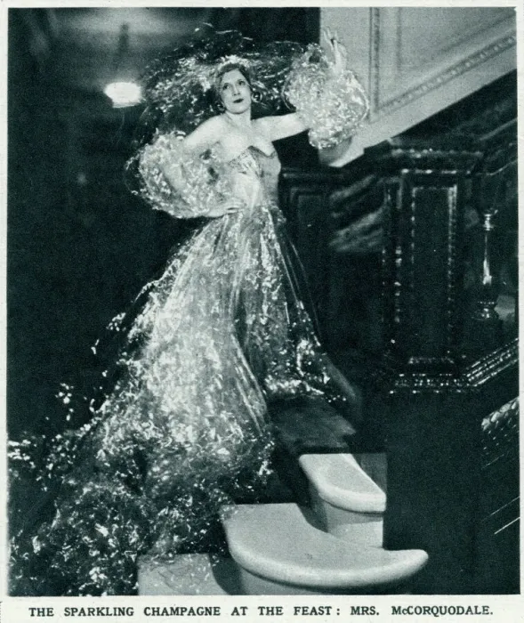Framed Print : Mrs McCorquodale (Barbara Cartland) dressed as champagne Framed Print : Mrs McCorquodale (Barbara Cartland) dressed as champagne