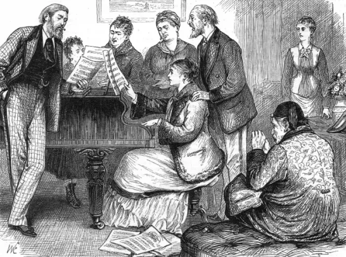 Framed Print : Music at home, 1876 Framed Print : Music at home, 1876