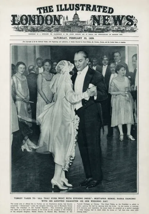 Framed Print : Mustafa Kemal Ataturk dancing with his adopted daughter Framed Print : Mustafa Kemal Ataturk dancing with his adopted daughter