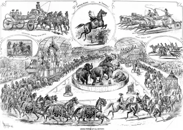 Framed Print : Myers Great Hippodrome Circus, 1879 Framed Print : Myers Great Hippodrome Circus, 1879