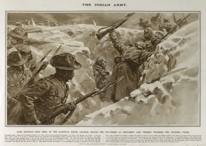 Framed Print : Naik Darwan Sing Negi in Great War Deeds, WW1 Framed Print : Naik Darwan Sing Negi in Great War Deeds, WW1