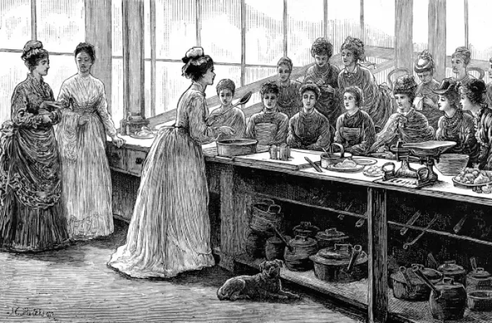 Framed Print : National Training School of Cookery at South Kensington: Aft Framed Print : National Training School of Cookery at South Kensington: Aft