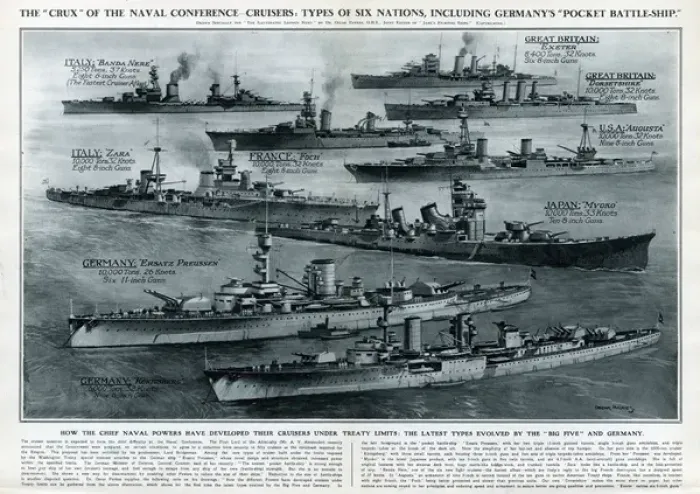 Framed Print : Six nations pocket battleships