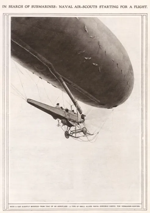 Framed Print : Naval air-scout in a dirigible, First World War Framed Print : Naval air-scout in a dirigible, First World War