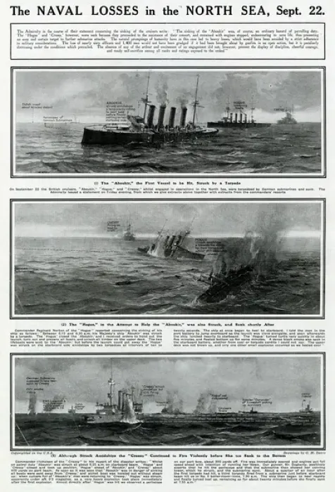 Framed Print : Naval losses in North Sea by G. H. Davis