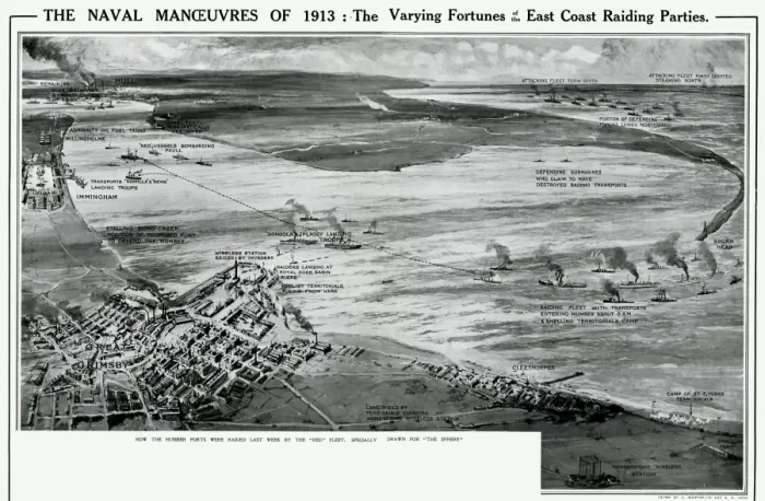 Framed Print : Naval manoeuvres on East Coast by G. H. Davis Framed Print : Naval manoeuvres on East Coast by G. H. Davis