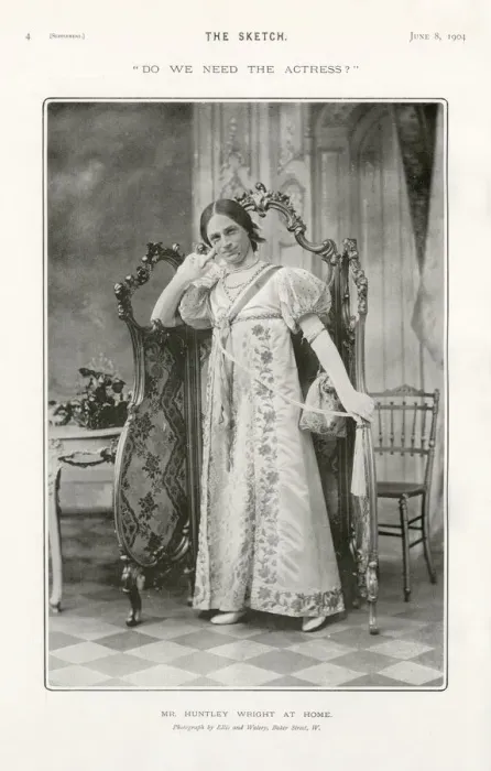 Framed Print : Do we need the Actress?. Mr Huntley Wright at Home Date: 1904 Framed Print : Do we need the Actress?. Mr Huntley Wright at Home Date: 1904