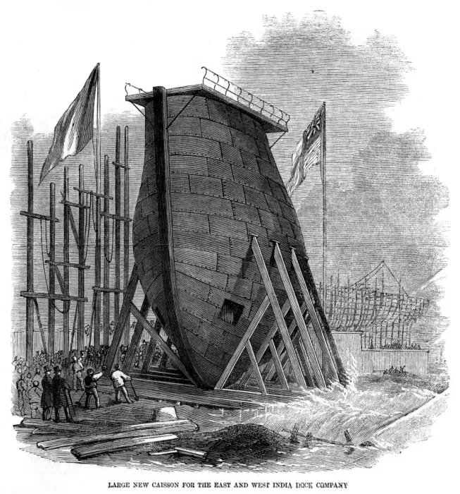 Framed Print : New Caisson for the East and West India Dock Company Framed Print : New Caisson for the East and West India Dock Company