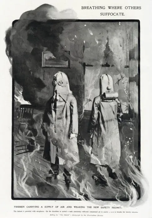 Framed Print : New firefighters breathing equipment 1907 Framed Print : New firefighters breathing equipment 1907