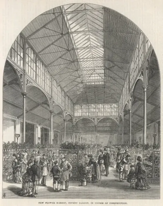 Framed Print : The New Flower Market, Covent Garden, London, 1872