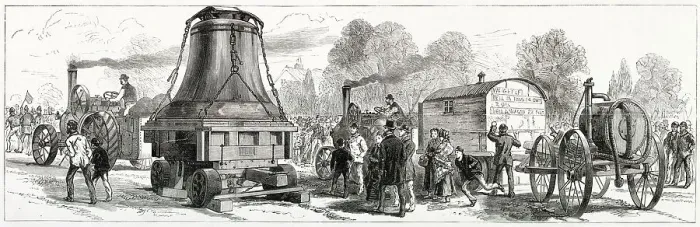 Framed Print : The new Great Bell manufactured by Messrs Tayor, travelling from Loughborough, Leicestershire for St Paul's Cathedral, London. Date: 1882