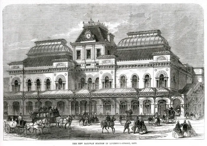 Framed Print : New Liverpool Street railway station 1886 Framed Print : New Liverpool Street railway station 1886