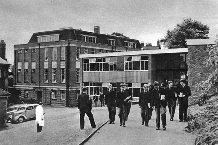 Framed Print : The new science block centre at Malvern College