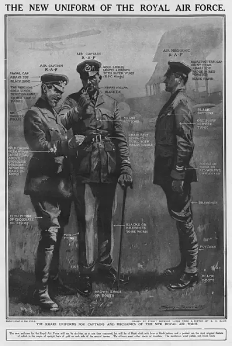Framed Print : New uniform of the Royal Air Force, 1918 Framed Print : New uniform of the Royal Air Force, 1918
