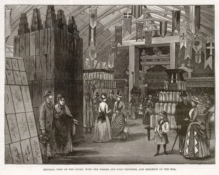 Framed Print : New Zealand court at the Colonial & Indian Exhibition Framed Print : New Zealand court at the Colonial & Indian Exhibition