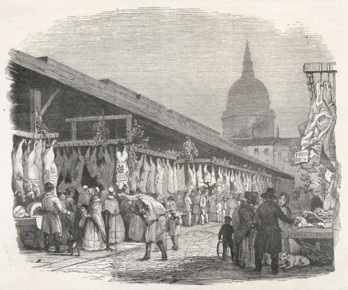 Framed Print : Newgate Market at Xmas Framed Print : Newgate Market at Xmas