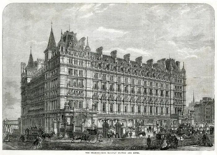Framed Print : Newly opened Charing Cross Station, London 1864