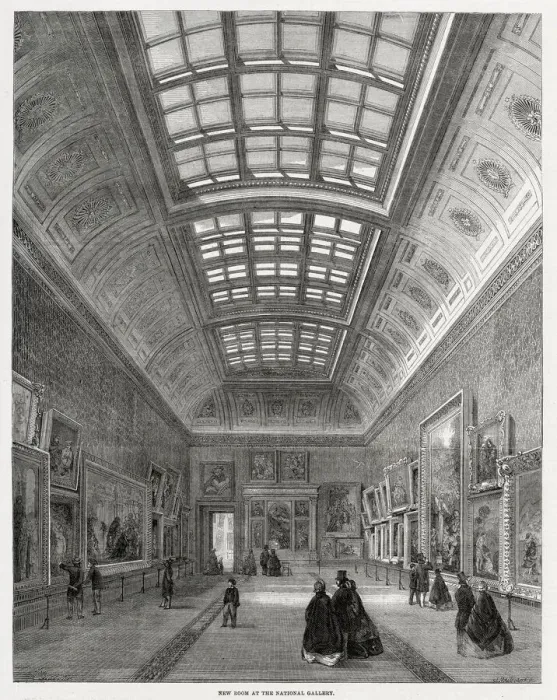 Framed Print : Newly opened room at the National Gallery, London. Date: 1861