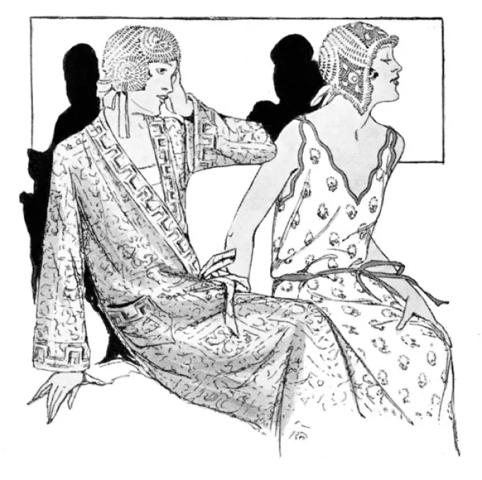 Framed Print : Nightdress and dressing gown, 1930