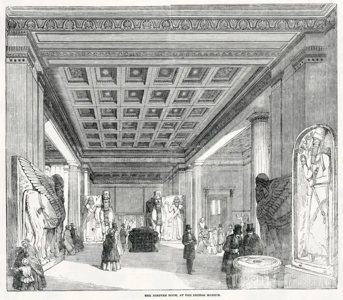 Framed Print : The Nineveh Room at the British Museum. Date: 1853 Framed Print : The Nineveh Room at the British Museum. Date: 1853