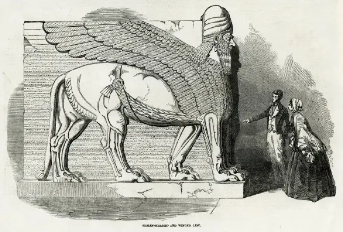 Framed Print : Nineveh Sculpture at the British Museum, London, 1850 Framed Print : Nineveh Sculpture at the British Museum, London, 1850