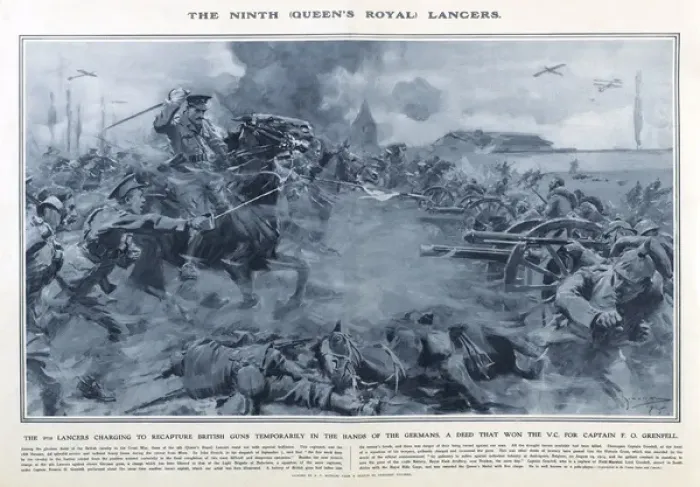 Framed Print : Ninth Lancers in Great War Deeds, WW1 Framed Print : Ninth Lancers in Great War Deeds, WW1