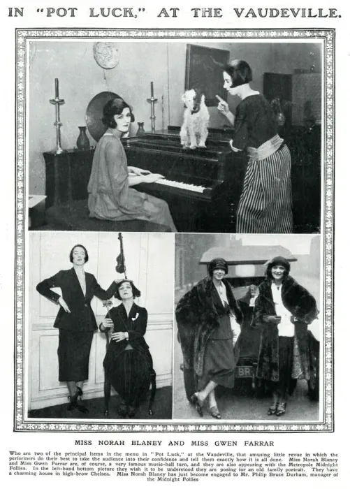 Framed Print : Norah Blaney and Gwen Farrar in Pot Luck, 1922