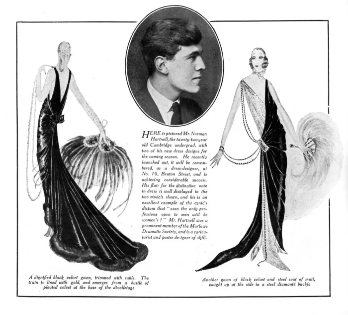 Framed Print : Norman Hartnell and dress designs, 1924 Framed Print : Norman Hartnell and dress designs, 1924