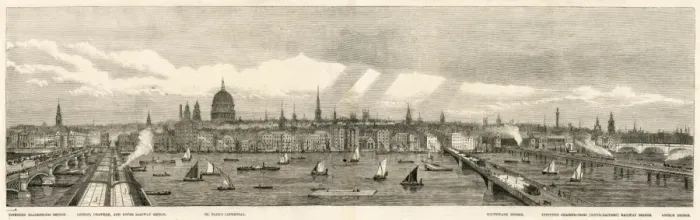 Framed Print : North Bank of the Thames from Blackfriars Bridge to London B