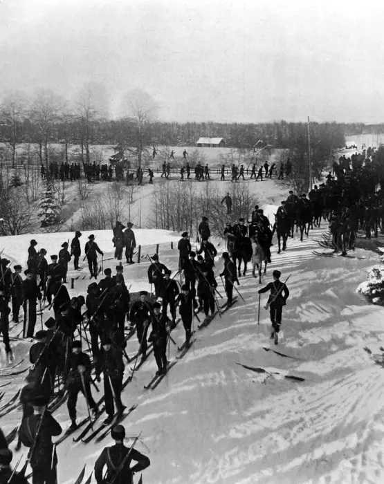 Framed Print : Norwegian Ski troops near Christiania, 1905 Framed Print : Norwegian Ski troops near Christiania, 1905